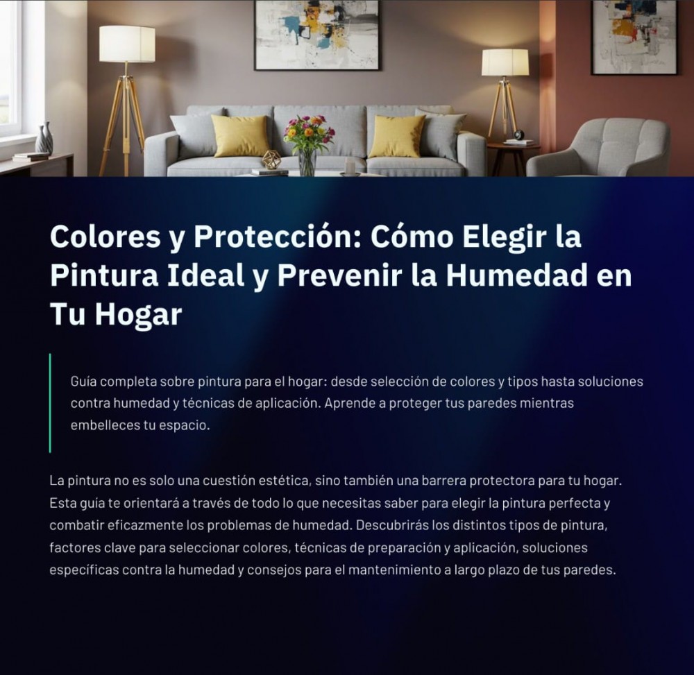 COLORES Y PROTECCION :COMO ELEGIR LA PINTURA IDEAL Y PREVENIR LA HUMEDAD EN TU HOGAR 