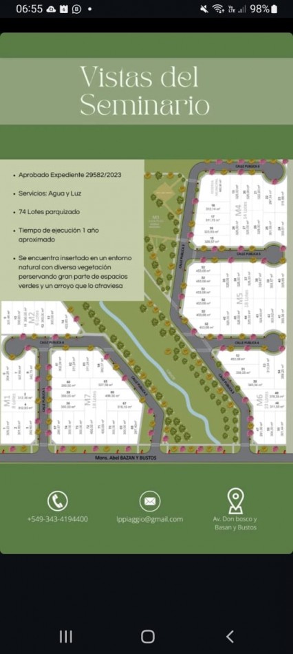 LOTEO  VISTAS DEL SEMINARIO  - SEGUNDA PREVENTA INICIADA
